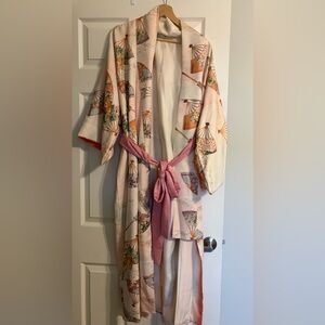 Vintage Pink and Cream Midi Dress